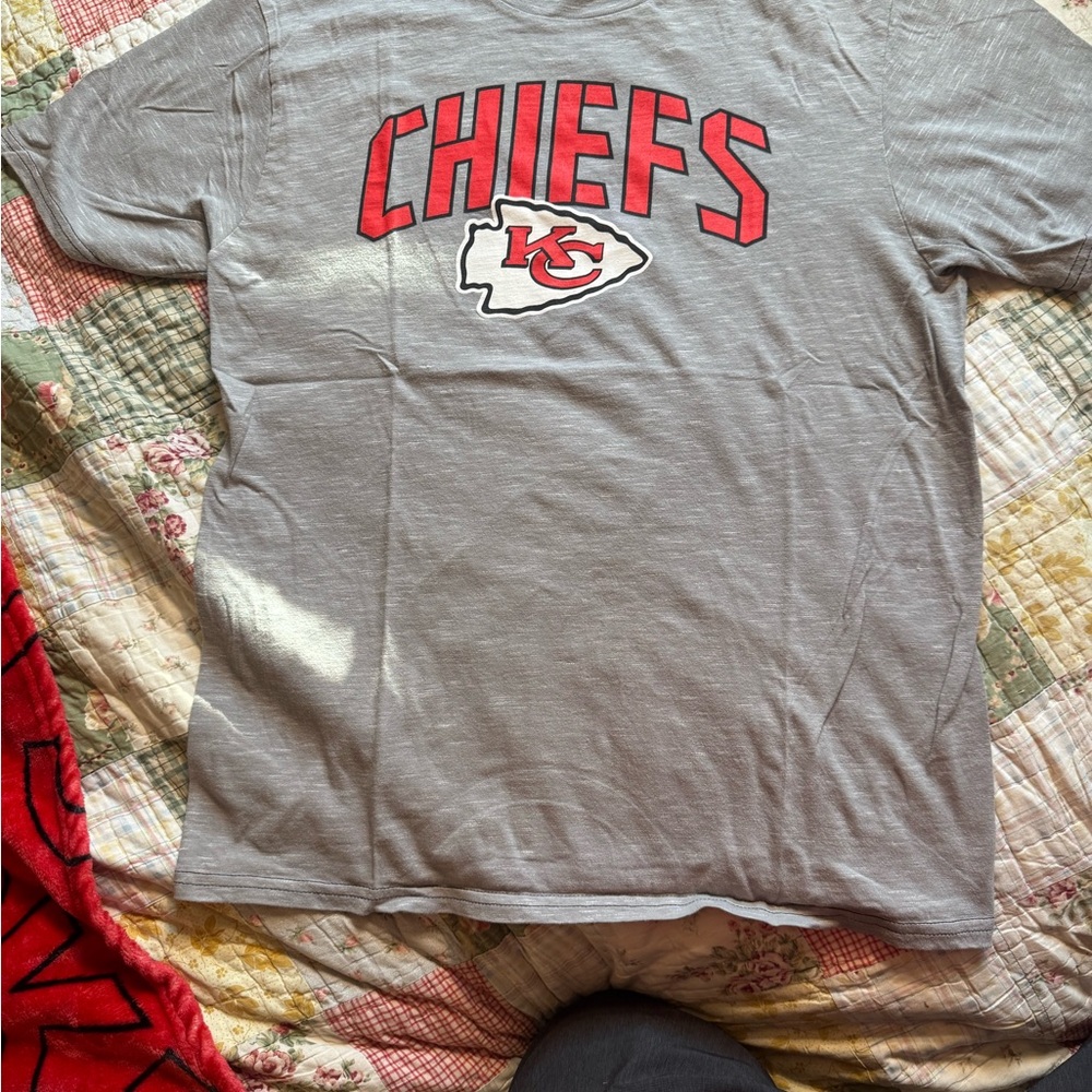 Fanatics Gray Kansas City Chiefs Short Sleeve Tee